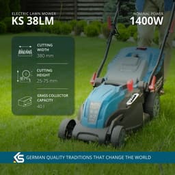 Könner & Söhnen KS 38LM - Elektrische Grasmaaier - 1400W - 38cm - Ergonomische Handgreep - 5-Positie Hoogteverstelling — thumbnail 3