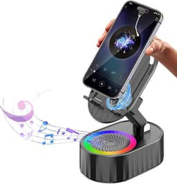 5-in-1 Bluetooth Speaker - Telefoonhouder met 3000mAh Powerbank - Opvouwbare Speaker met RGB Verlichting - Cadeau voor Mannen en Vrouwen - Zwart - 1 Stuk — thumbnail 1