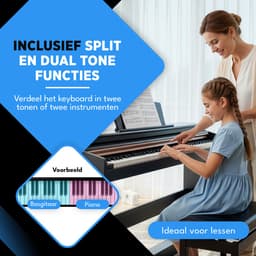Finesse Digitale Piano - 88 Gewogen Toetsen - met Frame, Pedalen & Kruk - Keyboard Piano - Elektrische Piano - Volwassene & Kind — thumbnail 5