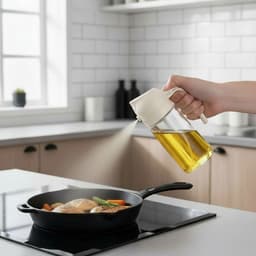 Flow Goods 2-in-1 Olijfolie Sprayer – Crème - Olijfolie Fles met Giet- en Sprayfunctie - Navulbaar Olie Glas – 470 ML – Cooking Spray - BBQ Accesoires – Airfryer — thumbnail 3