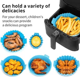 6 stuks Airfryer siliconen bakvormen - Herbruikbare ronde antiaanbak bakplaat - Multicolor hittebestendige mand voor oven - Airfryer accessoires - 7,5 inch — thumbnail 5