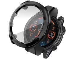 Screen protector - Geschikt voor Geschikt voor Garmin Fenix 8 - 43 mm - Full Cover Hard Case / Beschermend Hoesje - Zwart