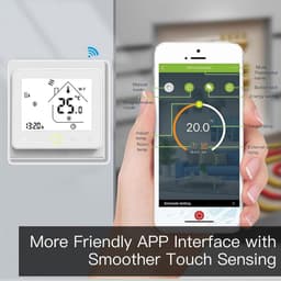 Programmeertbare Wi-Fi Thermostaat met Touchscreen voor Verwarming en Airconditioning - Afstandsbediening via Mobiele Telefoon, Compatibel met Alexa en Google Home — thumbnail 4