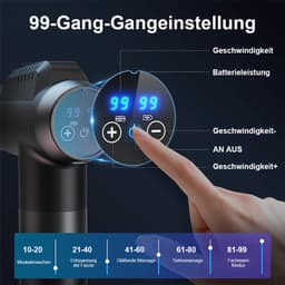 STILVORA Massageapparaten - Massage Pistool - Spierontspanning - Deep Tissue Massage - Draagbaar - Zwart — thumbnail 4