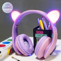 PowerLocus P2 Kids kinder- hoofdtelefoon lila/roze met oren — thumbnail 3