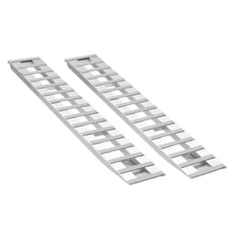Aanhangwagen Oprijrampen/Oprijplaten - Set van 2 - Afmeting 240 x 38 cm - Totaal Draagvermogen 2721,6 kg - Aluminiumlegering - Voor ATV, Grasmaaier, Motorfiets, Tractor - Zilver — thumbnail 2