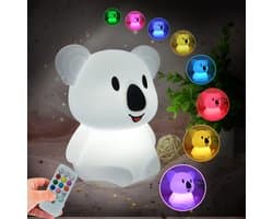 Koala Kindernachtlampje - Siliconen bedlamp/babylamp/kinderbedlamp - Verstelbare helderheid en kleur/tijdsinstelling