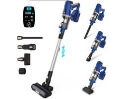 UMLo V11 Draadloze 2-in-1 Stofzuiger - 300W Motor, 30kPa Zuigkracht, 60min Werktijd - HEPA Filter met LED Verlichting - Blauw