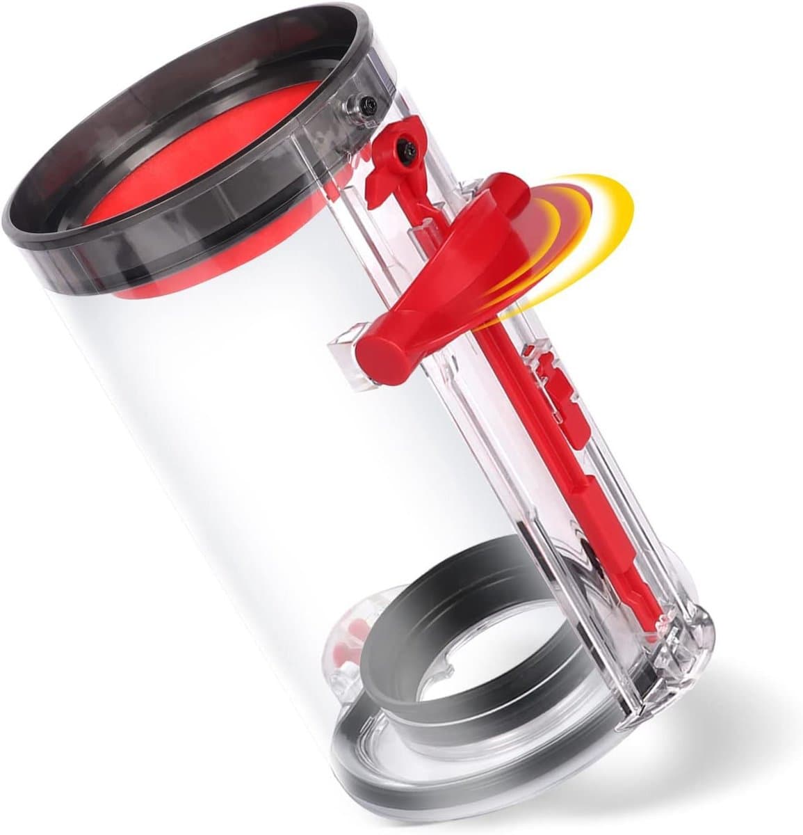 Stofreservoiraccessoire, geschikt voor Dyson V11, afdichtingsring, transparante bodem. — afbeelding 1