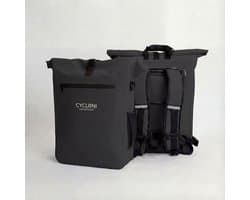 Cycloni DASH Fietsrugzak - Rugzak met Laptop Compartiment - Fietstas 100% Waterdicht - Inclusief 16 inch Uitneembare Laptoptas – Zwart