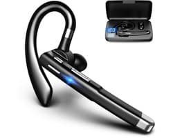 Draadloze hoofdtelefoon, 5,4 mm oordopjes, 500 mAh oplaadcase, ingebouwde microfoon met ruisonderdrukking - Handsfree sporthoofdtelefoon voor zakelijk gebruik - Ideaal voor vrachtwagenchauffeurs, zakelijke professionals en kantoorgebruik - Zwart