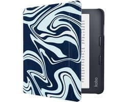 Slimfit Hoesje - Sleepcover Geschikt voor Kobo Libra Colour - Hoes Cover - Abstract Kleuren - ereader hoesje - cover