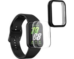 kwmobile 2x smartwatch hoes geschikt voor Samsung Galaxy Fit 3 hoesje - Siliconen sporthorloge cover - Activity tracker case in transparant / zwart