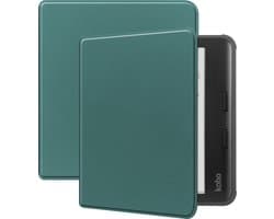 Hoes Geschikt voor Kobo Libra Colour - E-reader Hoesje Bescherm Hoesje Case Sleep Cover - Hoes Geschikt voor Kobo Libra Colour Hoesje - Donkergroen