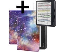 Hoes Geschikt voor Kobo Libra Colour - E-reader Bescherm Hoesje Case Sleep Cover Met Screenprotector - Hoes Geschikt voor Kobo Libra Colour Hoesje - Galaxy