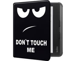 Hoes Geschikt voor Kobo Libra Colour Hoesje Bookcase Cover Book Case Hoes Sleepcover - Don't Touch Me
