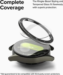Ringke Bezel Styling + Tempered Glass Geschikt voor Samsung Galaxy Watch 7 44MM - RVS Watch Cover + Screen Protector - 44-99 Zwart — thumbnail 10