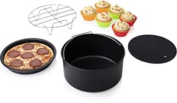 Princess 182012 Airfryer Accessoireset 10-delig - Accessoire voor heteluchtfriteuse - Grillrek - Pizzapan - Muffinset - Bakblik - Siliconen onderzetter - diameter 19,8 cm — thumbnail 7