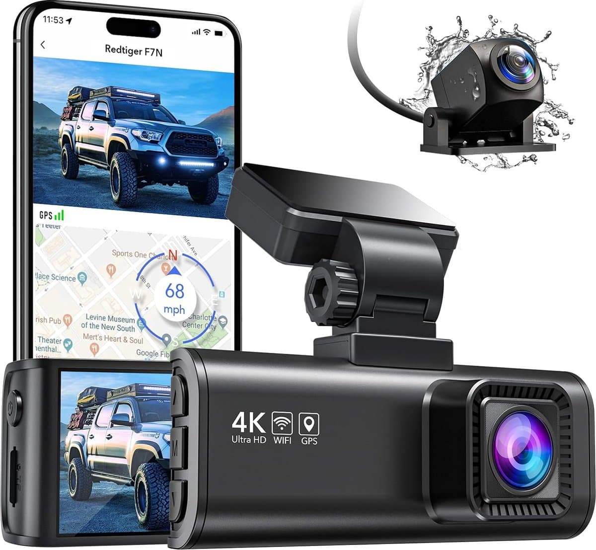 Full HD Auto Dashcam met Display - Dual-Camera Systeem voor Voor- en Achteruitzicht - Groot LCD-display en Parkeermodus - Auto Dashboard Recorder voor Extra Veiligheid en Bewaking — afbeelding 1