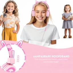 StayPowered Kinderhoofdtelefoon - Perfect voor Jonge Avonturiers - Schattig Design - Stereo Geluid - Ingebouwde Microfoon - Instelbaar en Opvouwbaar - Universele Compatibiliteit - Zacht Gevoerd - Roze - Levering Sneller dan Aangegeven! — thumbnail 5