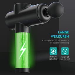 Dieptemassageapparaat - Elektrisch Handmassageapparaat voor Nek en Schouder met 99 Snelheden - 8 Massagekoppen - 2550 mAh - Led-Display Touchscreen — thumbnail 3