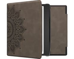 kwmobile e-reader hoesje geschikt voor Pocketbook Era / Era Color hoes - Ereader flip case met standaard - Kunstleren e reader cover - Opkomende Zon design in grijs