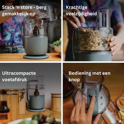 Foodprocessor - Elektrische Groentesnijder Multifunctioneel - Vleesmolen - Gehaktmolen - RVS - Top Kwaliteit - Transparant — thumbnail 2