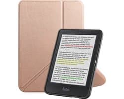 Hoes Geschikt voor Kobo Clara Colour - E-reader Bescherm Hoesje Case Sleep Cover Trifold - Hoes Geschikt voor Kobo Clara Colour Hoesje - Rosé Goud