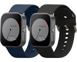 kwmobile 2x horlogebandjes geschikt voor CMF by Nothing Watch Pro (D395) bandje - Smartwatch bandjes van TPU - Activity tracker horloge band in zwart / donkerblauw