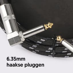 Áengus Black Tweed Gitaarkabel Instrumentkabel - 6.35mm mono jack plug haaks/haaks - 3 meter — thumbnail 4