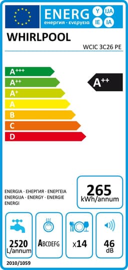 Whirlpool WCIC 3C26 PE inbouw vaatwasser 60 cm — thumbnail 6