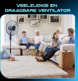 Beper P206VEN130 - Staande Statiefventilator met Timer - Statiefventilator - Ventilator op Statief - Staande Ventilator - Verplaatsbare Ventilator - Mobiele Ventilator - Zwart — thumbnail 4