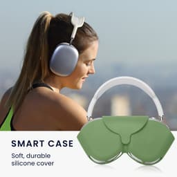 kwmobile cover voor over-ear koptelefoon - geschikt voor Apple AirPods Max / AirPods Max 2 - Van flexibel silicone - In pastelgroen — thumbnail 2