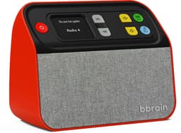 BBrain Muziekspeler - Hulpmiddelen voor ouderen met dementie - Eenvoudige DAB+ Senioren radio - Dementie radio - Zelfstandig te bieden met één knop - Rood — thumbnail 1