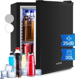 Klarstein Minibar Happy Hour 5-15°C 25 dB ledverlichting - Minikoelkast - 30L - voor Hotelkamer voor Partykelder - Stil LED-Binnenverlichting Compact Geruisloos - Mini Fridge - Hotelkoelkast - Kleine Koelkast - Compact Koelkast — thumbnail 1