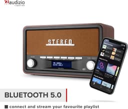 DAB radio met Bluetooth model 2025 - Retro radio - DAB+ / FM - Op batterijen en netstroom - Audizio Foggia — thumbnail 5