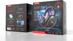 woegel UG-05 draadloze gaming headset – in en uitplugbare micro – compatibel met elk apparaat – PS4,PS5 – zwart-rood — thumbnail 4