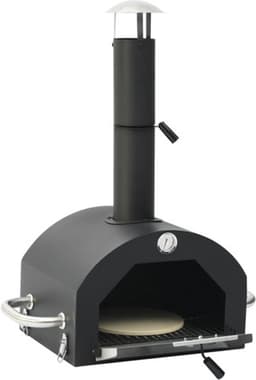 vidaXL Pizzaoven en barbecue 3-in-1 zwart — thumbnail 3