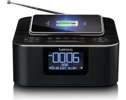 Lenco CR-650BK - Wekkerradio met DAB/FM - Bluetooth - Draadloos opladen - Zwart