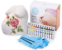 Chuckle Gipsbuik Afdruk Pakket voor Zwangere - inclusief Gipsverband/Gipsrollen & 12 Kleuren Verf - Ideaal Kraamcadeau/Babycadeau