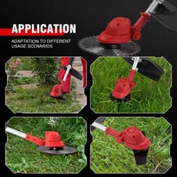 Grasmaaier - Grastrimmer - Incl 2 Accu´s & Oplader - Onkruid - Maaier - Kantelmaaier - Rood — thumbnail 4