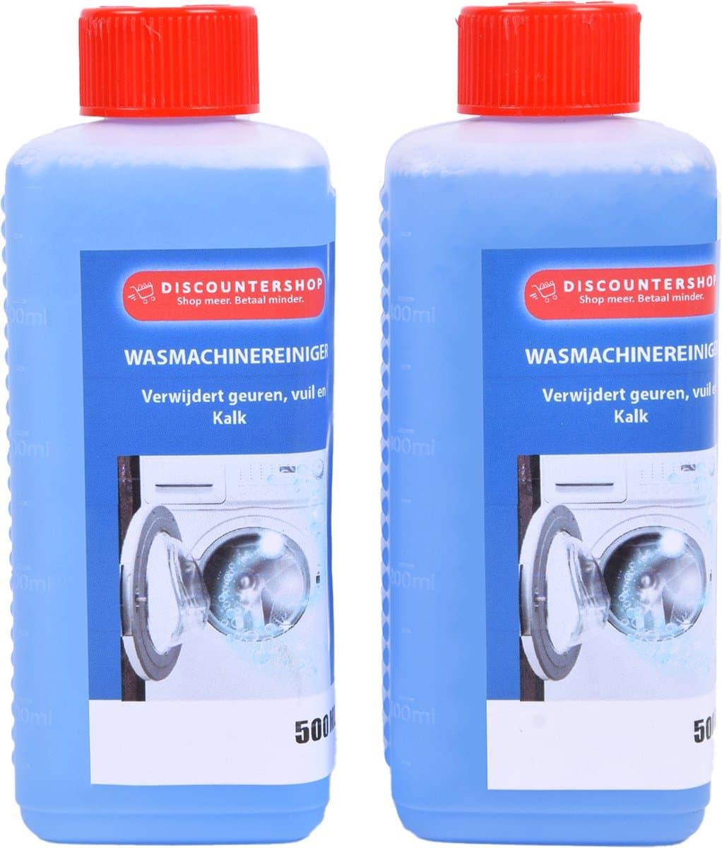 Set van 2 Wasmachinereiniger Strong - Multireiniger voor Anti-Kalk en Onderhoud - 500ml - Blauw - Geschikt voor Alle Wasmachines — afbeelding 1