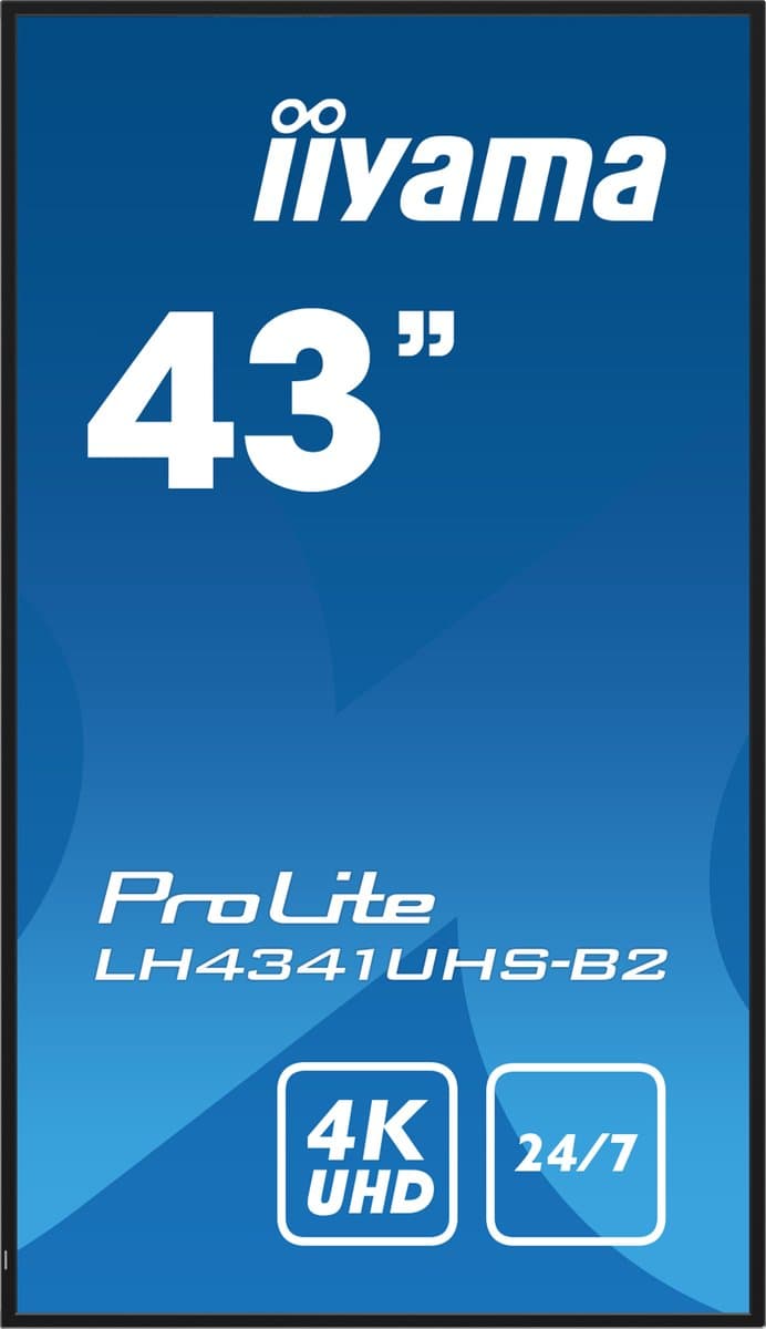 iiyama LH4341UHS-B2 signage display 108 cm LCD 500 cd/m² 4K Ultra HD ingebouwde processor Android 8.0 24/7 — afbeelding 1