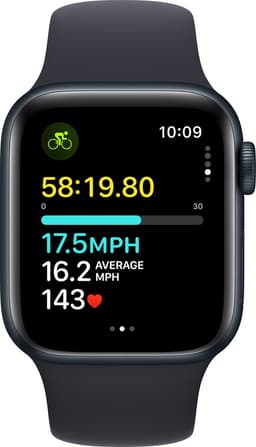 Apple Watch SE 2023 - 40mm - Sportbandje Zwart - M/L — thumbnail 5