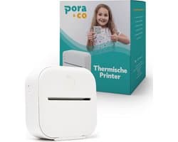 Pora&Co - Mini Fotoprinter Voor Smartphone - Incl. App & 1 Rol Fotopapier - Pocket printer - Mobiele fotoprinter - Mini printer - Sticker printer - Draadloos