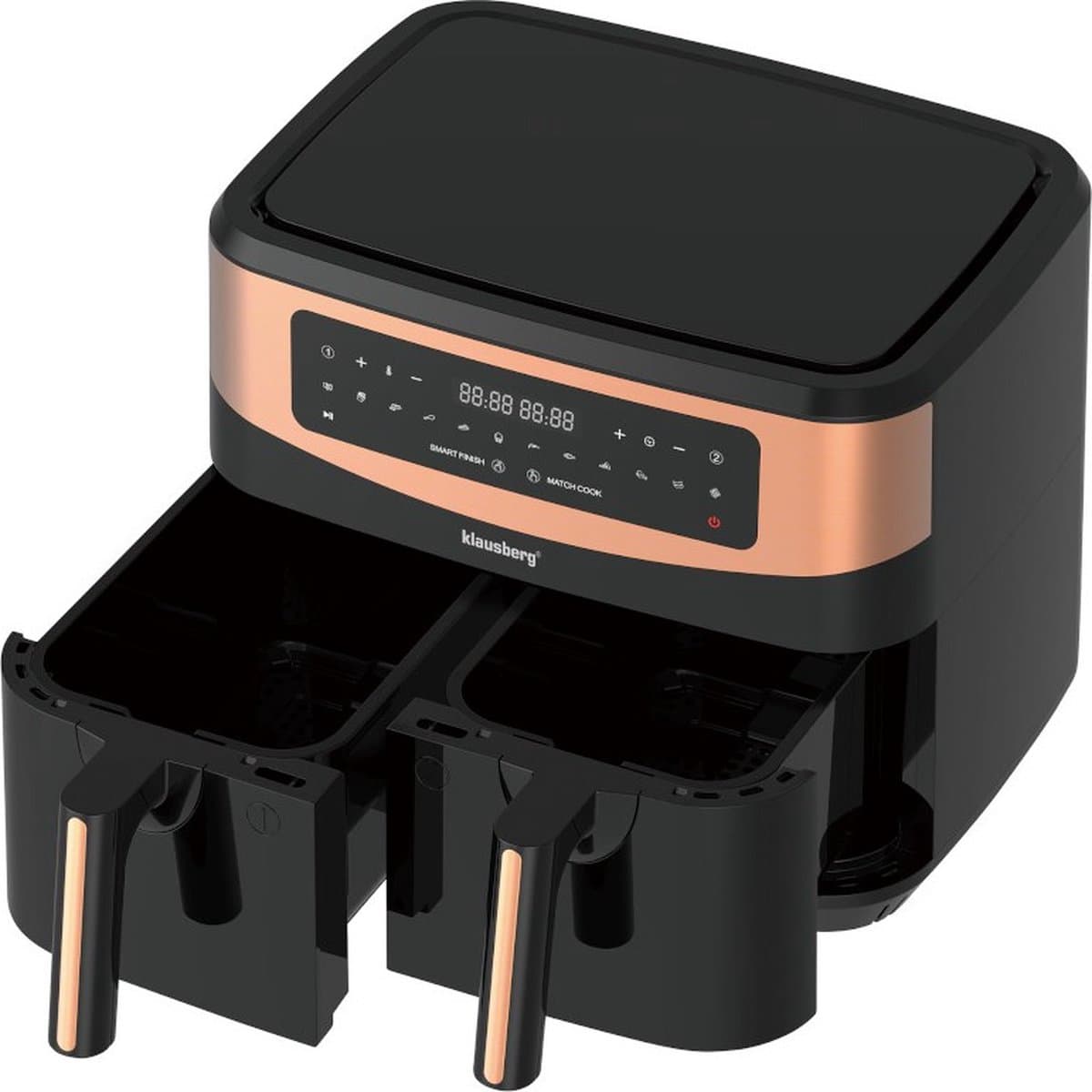 Klausberg KB-7589 - Dubbele Heteluchtfriteuse - 2x4.5L - Digitaal - Gezond Koken — afbeelding 1