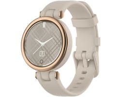 Siliconen Smartwatch bandje - Geschikt voor Garmin Lily siliconen bandje - zandgrijs - Strap-it Horlogeband / Polsband / Armband
