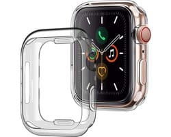 Hoesje Geschikt voor Apple Watch SE 40 mm Hoes Siliconen Case Cover - Hoes Geschikt voor Apple Watch SE 40 mm Hoesje - Transparant