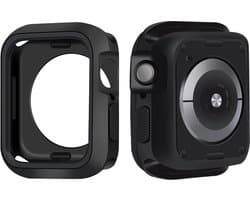 Hoesje Geschikt voor Apple Watch Series 7/8/9 41MM - Schokbestendig - Siliconen - Zwart