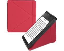 kwmobile e-reader hoesje geschikt voor Tolino Vision 6 hoes - Ereader flip case met standaard - E reader cover van kunstleer - In donkerrood